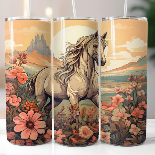 Western Boho Horse, Sublimation, Ready To Press, Ready to Print, Print Out Transfer, 20 oz, Skinny Tumbler Transfer, NOT A DIGITAL