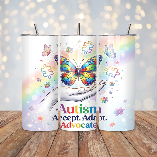Autism Rainbow Butterfly Sublimation Transfer