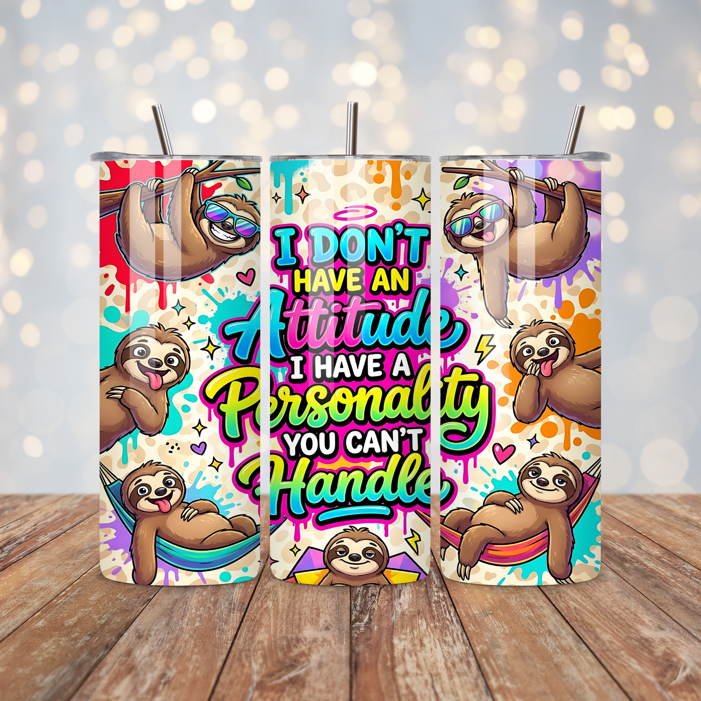 I Don't Have An Attitude Sloth Sublimation Transfer