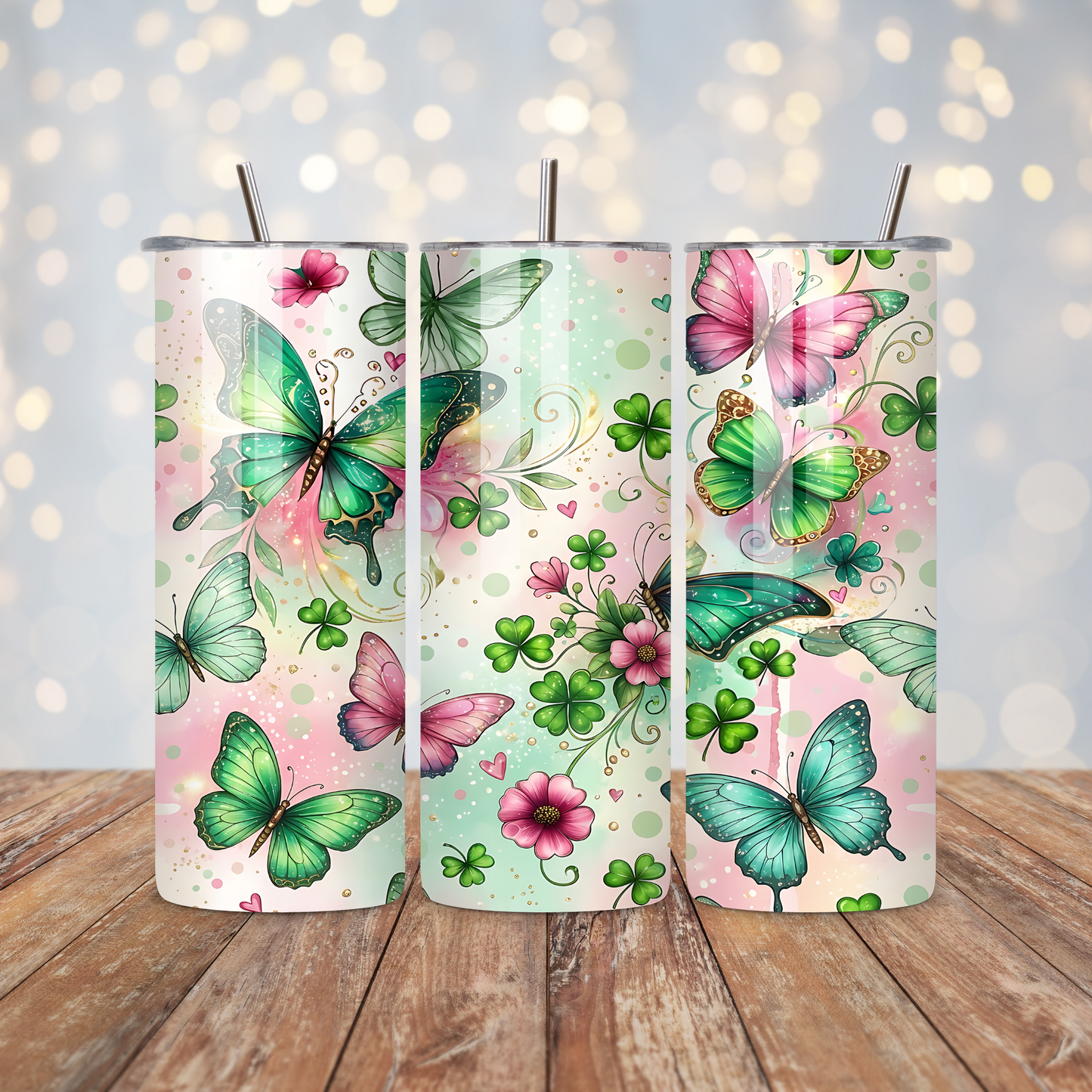Green Butterflies Sublimation Transfer