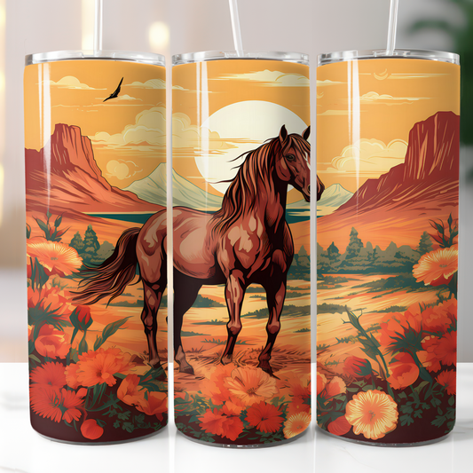 Western Boho Horse, Sublimation, Ready To Press, Ready to Print, Print Out Transfer, 20 oz, Skinny Tumbler Transfer, NOT A DIGITAL