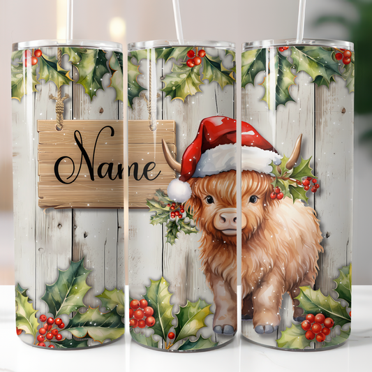 Christmas Highland Cow, Sublimation Prints