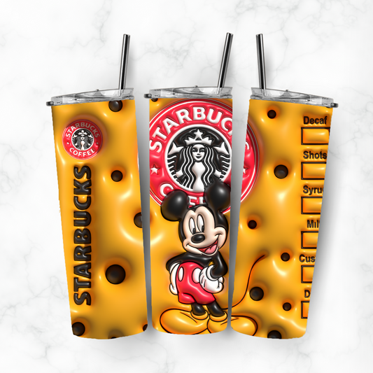Coffee Mickey Mouse, Sublimation, Ready to Print, Ready To Press, Print Out Transfer, 20 oz, Skinny Tumbler Transfer, NOT A DIGITAL
