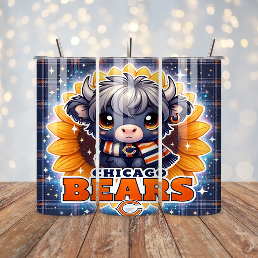 Football Highland Cow  Sublimation Transfer