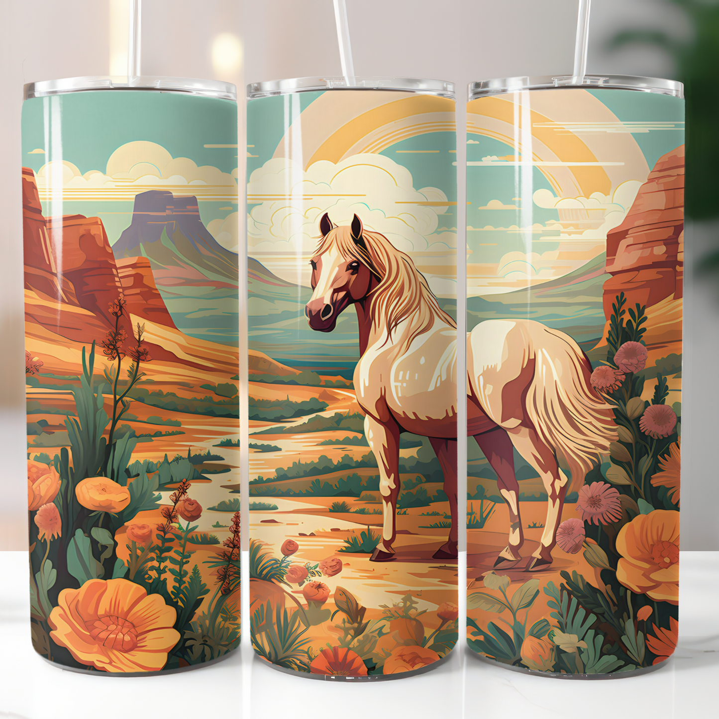 Western Boho Horse, Sublimation, Ready To Press, Ready to Print, Print Out Transfer, 20 oz, Skinny Tumbler Transfer, NOT A DIGITAL