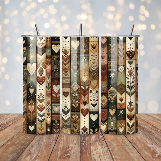 Hearts Boho Pattern Sublimation Transfer