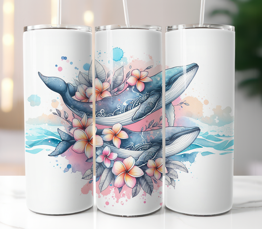 Whale Floral, Sublimation Prints