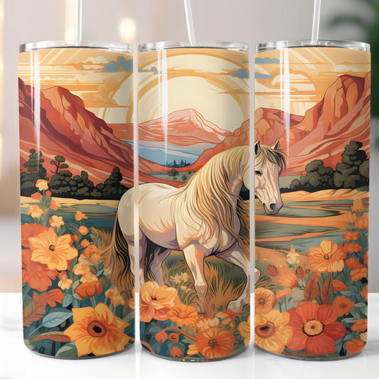 Western Boho Horse, Sublimation, Ready To Press, Ready to Print, Print Out Transfer, 20 oz, Skinny Tumbler Transfer, NOT A DIGITAL