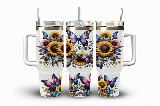 Mom Life Sunflower Sublimation Transfer, 40 oz.