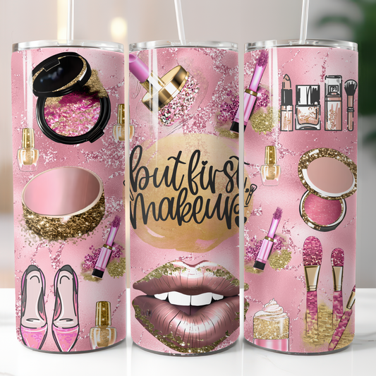 Pink Make-up, Sublimation, Ready To Press, Print Out Transfer, 20 oz, Skinny Tumbler Transfer, NOT A DIGITAL