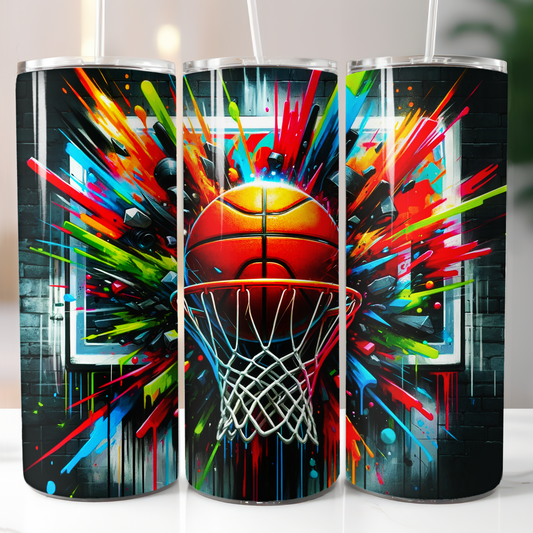 Basketball Paint Splatter, Sublimation Transfer