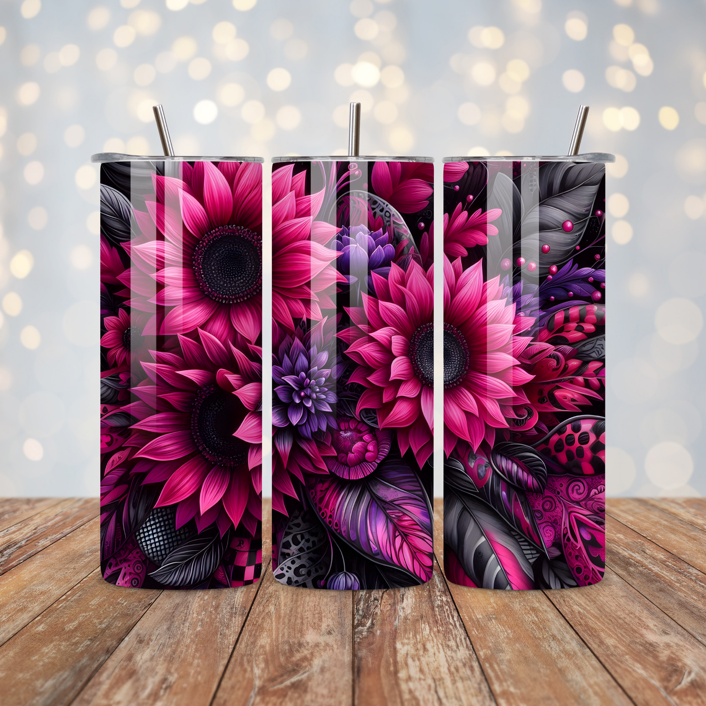 Pink Purple Florals Sublimation Transfer