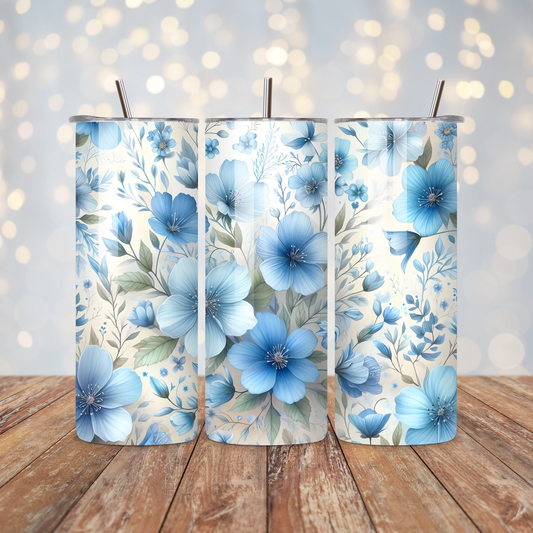 Blue Flowers Sublimation Transfer