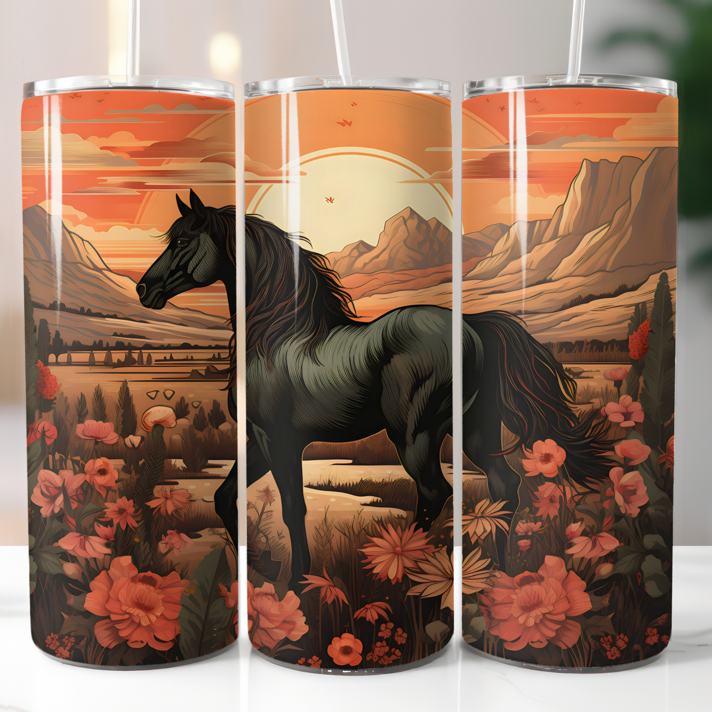 Western Boho Horse, Sublimation, Ready To Press, Ready to Print, Print Out Transfer, 20 oz, Skinny Tumbler Transfer, NOT A DIGITAL