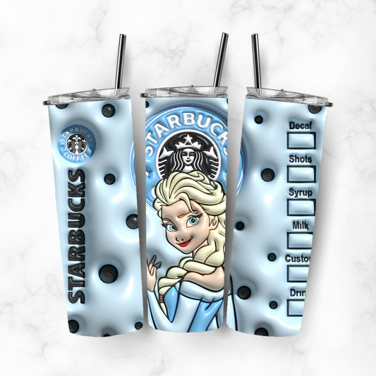 Coffee Elsa, Sublimation, Ready to Print, Ready To Press, Print Out Transfer, 20 oz, Skinny Tumbler Transfer, NOT A DIGITAL