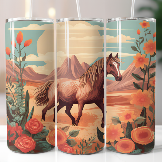 Western Boho Horse, Sublimation, Ready To Press, Ready to Print, Print Out Transfer, 20 oz, Skinny Tumbler Transfer, NOT A DIGITAL