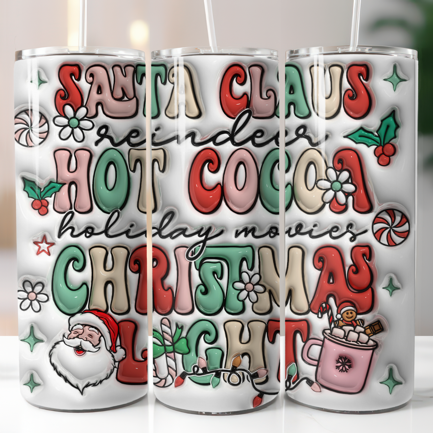 3D Puffy Christmas, Sublimation Transfer