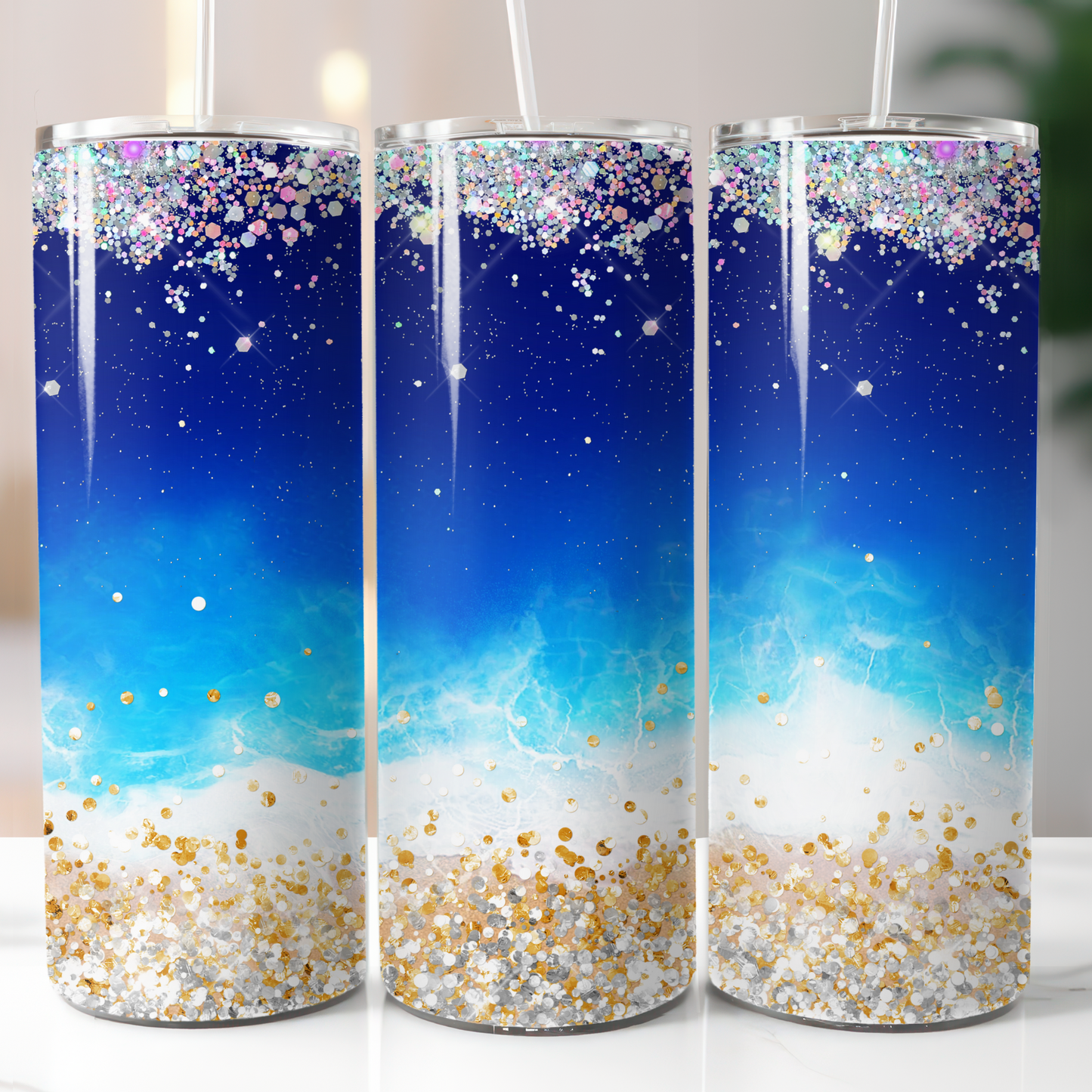 Glitter Beach Blue, Sublimation Transfer