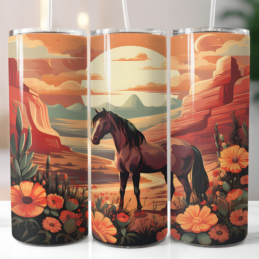 Western Boho Horse, Sublimation, Ready To Press, Ready to Print, Print Out Transfer, 20 oz, Skinny Tumbler Transfer, NOT A DIGITAL