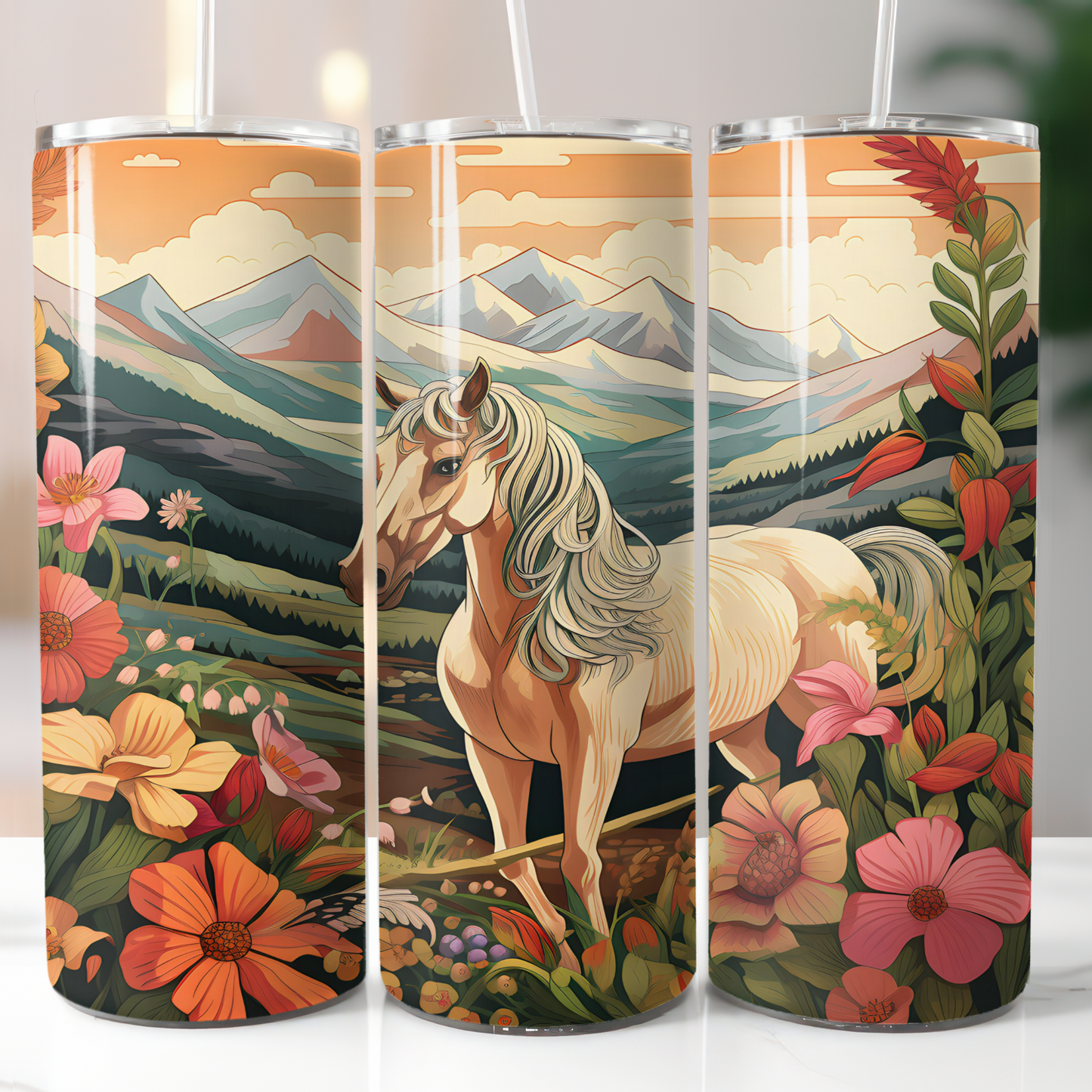 Western Boho Horse, Sublimation, Ready To Press, Ready to Print, Print Out Transfer, 20 oz, Skinny Tumbler Transfer, NOT A DIGITAL