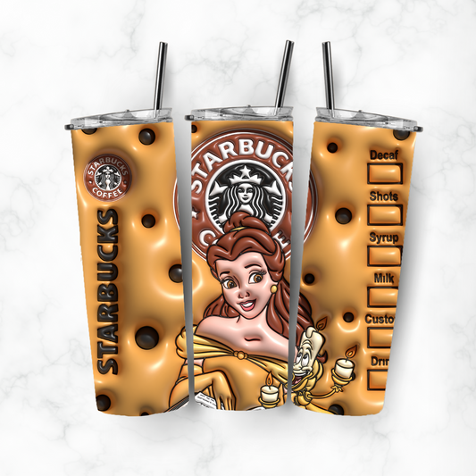 Coffee Belle, Sublimation, Ready to Print, Ready To Press, Print Out Transfer, 20 oz, Skinny Tumbler Transfer, NOT A DIGITAL