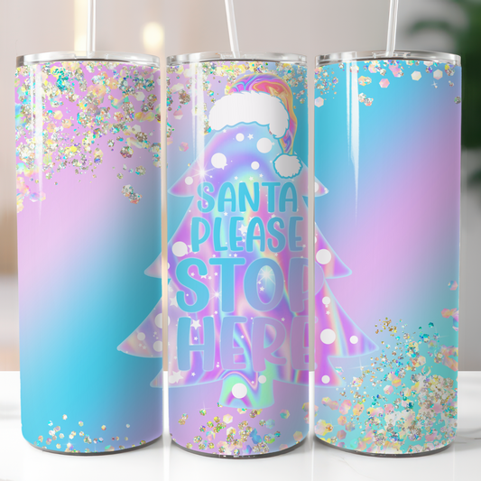 Holographic Christmas Tree, Sublimation, Ready to Print, Ready To Press, Print Out Transfer, 20 oz, Skinny Tumbler Transfer, NOT A DIGITAL