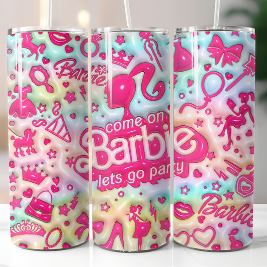 Barbie, Sublimation, Ready to Print, Ready To Press, Print Out Transfer, 20 oz, Skinny Tumbler Transfer, NOT A DIGITAL