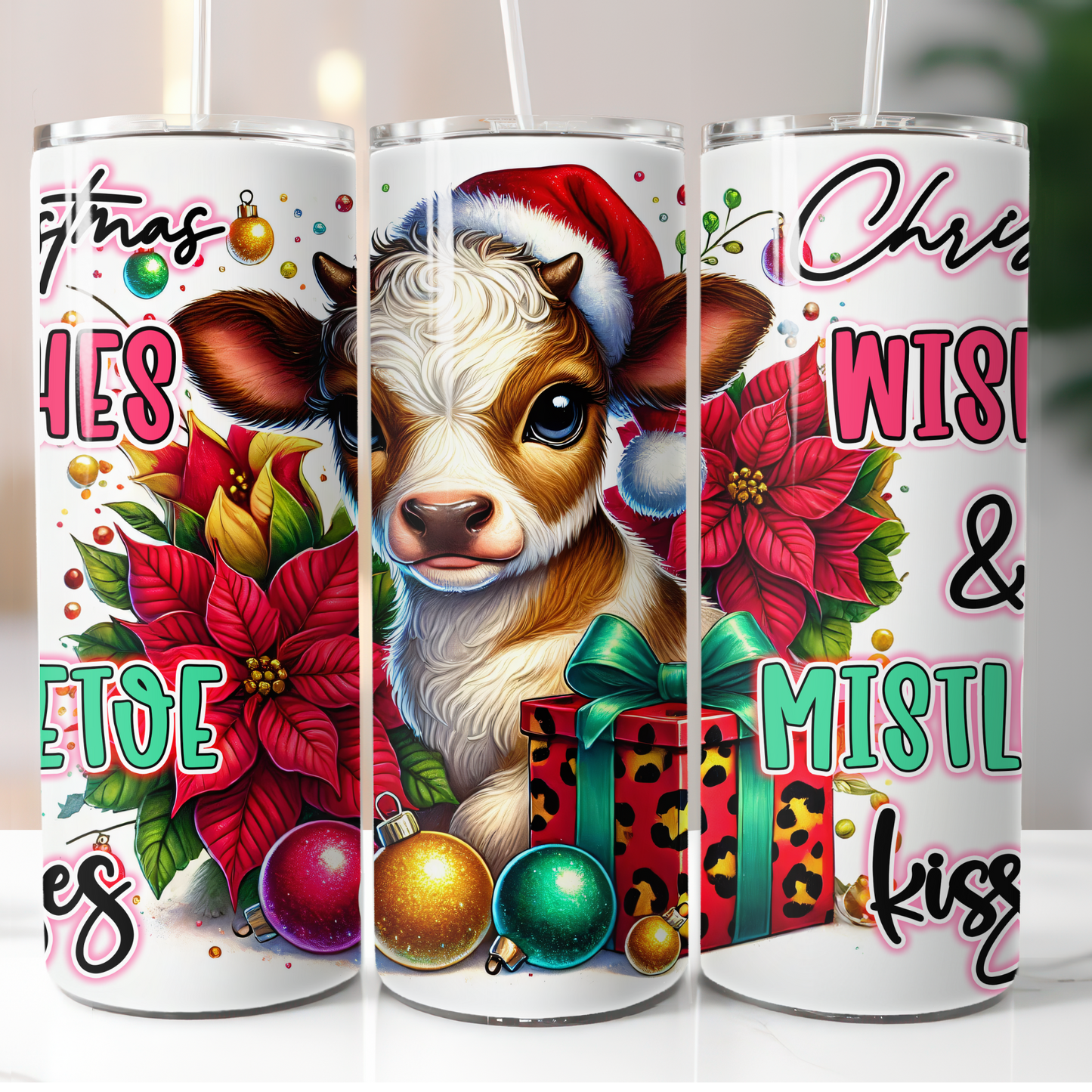 Christmas Wish Cow Sublimation Transfer