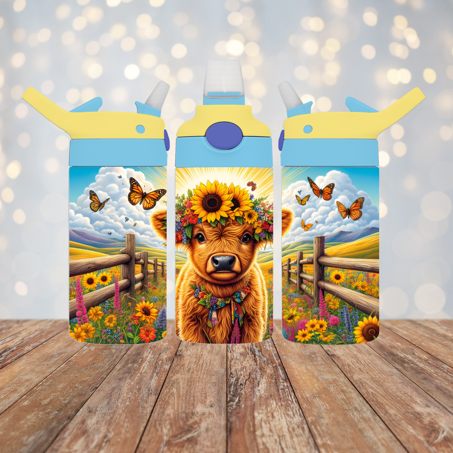 Highland Cow Butterflies Sublimation Transfer