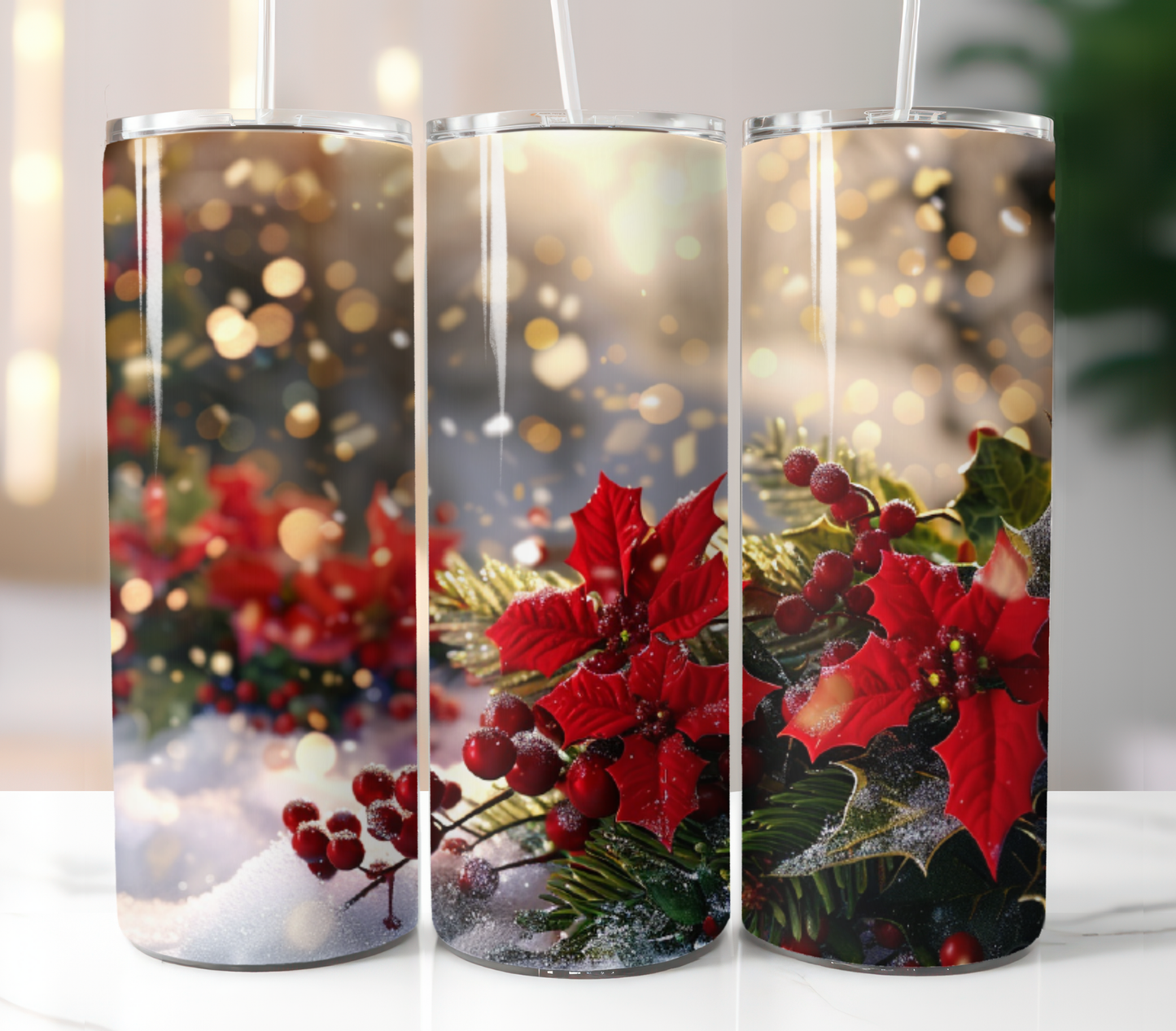 Christmas Poinsettias, Sublimation Prints