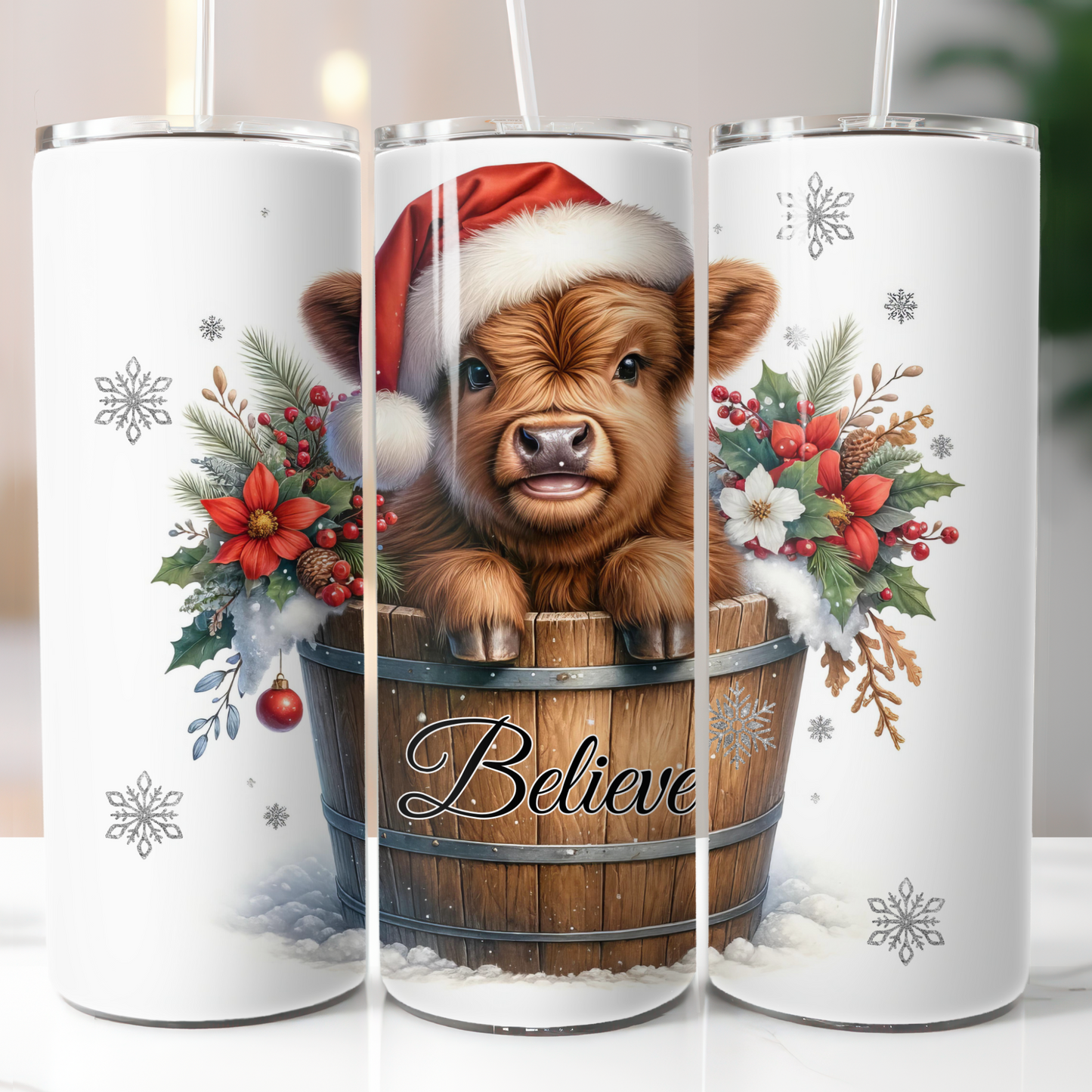 Believe Highland Cow, Sublimation Transfer