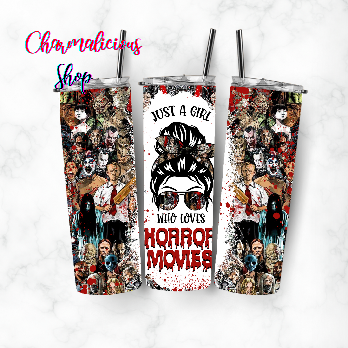 Horror, Sublimation, Ready To Press, Print Out Transfer, 20 oz Skinny Tumbler Transfer, NOT A DIGITAL