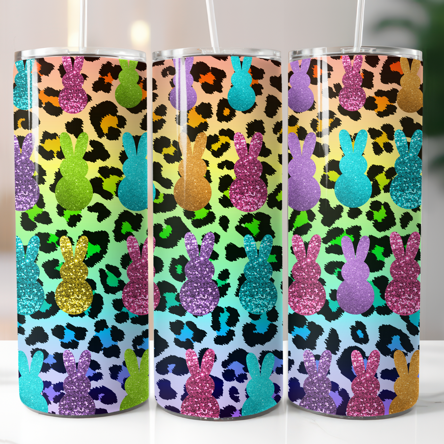 Glitter Easter Rabbits Sublimation Transfers