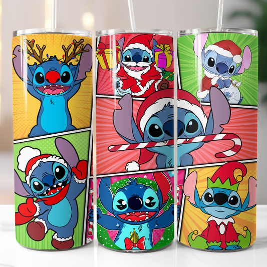 Stitch Christmas, Sublimation, Ready To Press, Print Out Transfer, 20 oz, Skinny Tumbler Transfer, NOT A DIGITAL