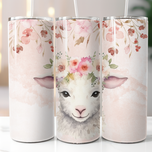 Baby Lamb, Sublimation, Ready To Press, Print Out Transfer, 20 oz, Skinny Tumbler Transfer, NOT A DIGITAL