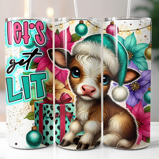Lets Get Lit Cow Sublimation Transfer