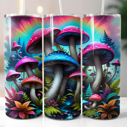 Neon Mushrooms, Sublimation Transfer