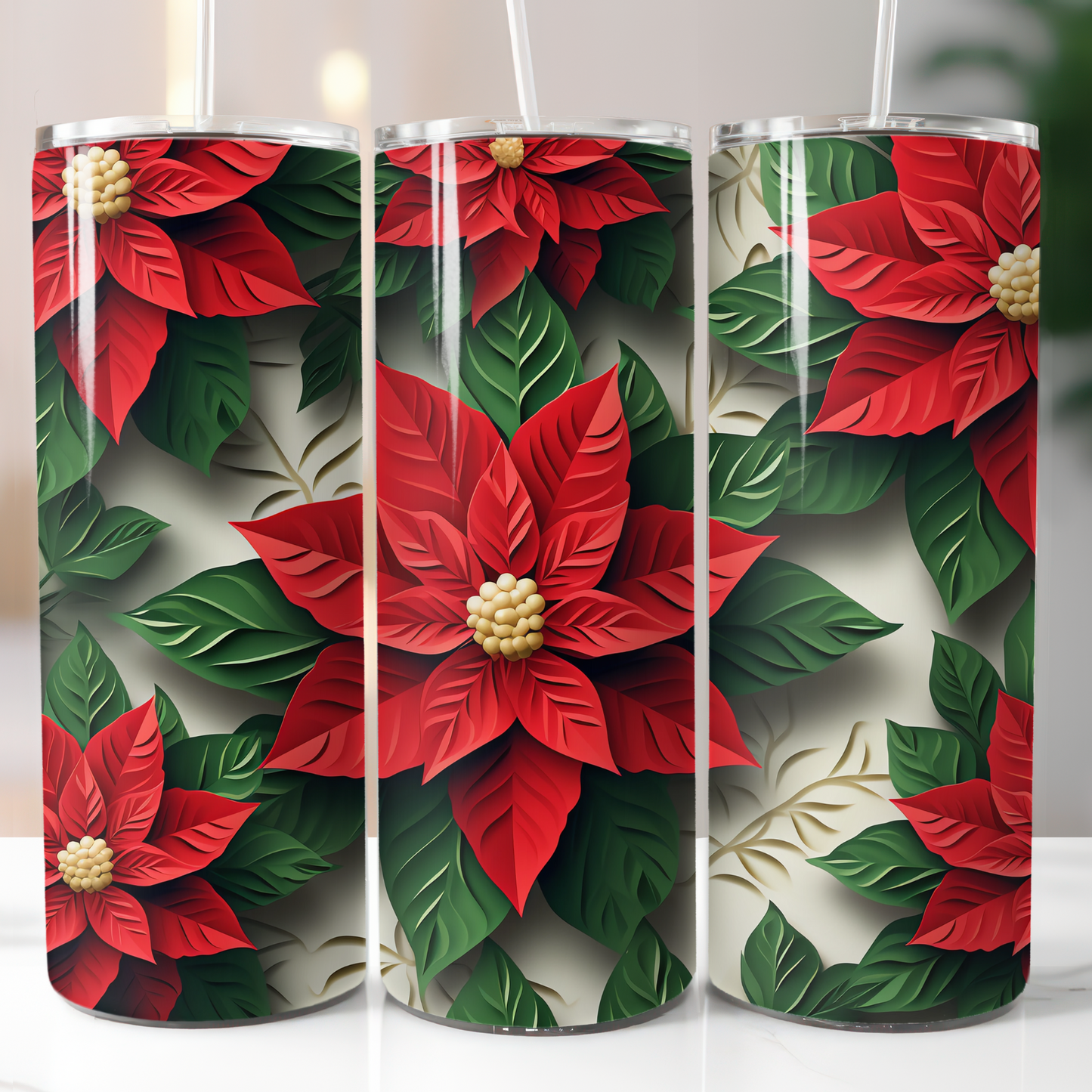 Christmas Poinsettias, Sublimation Prints