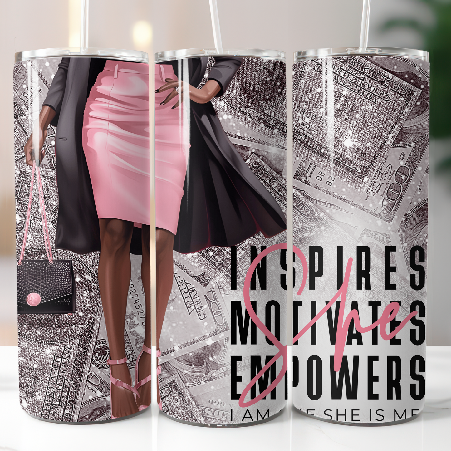 Inspiration, Black Female, Sublimation, Ready to Print, Ready To Press, Print Out Transfer, 20 oz, Skinny Tumbler Transfer, NOT A DIGITAL