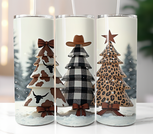 Country Western Christmas Trees Sublimation Transfers