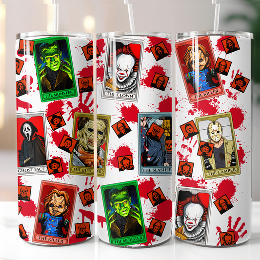 Horror Movie Characters, Sublimation, Ready to Print, Ready To Press, Print Out Transfer, 20 oz, Skinny Tumbler Transfer, NOT A DIGITAL