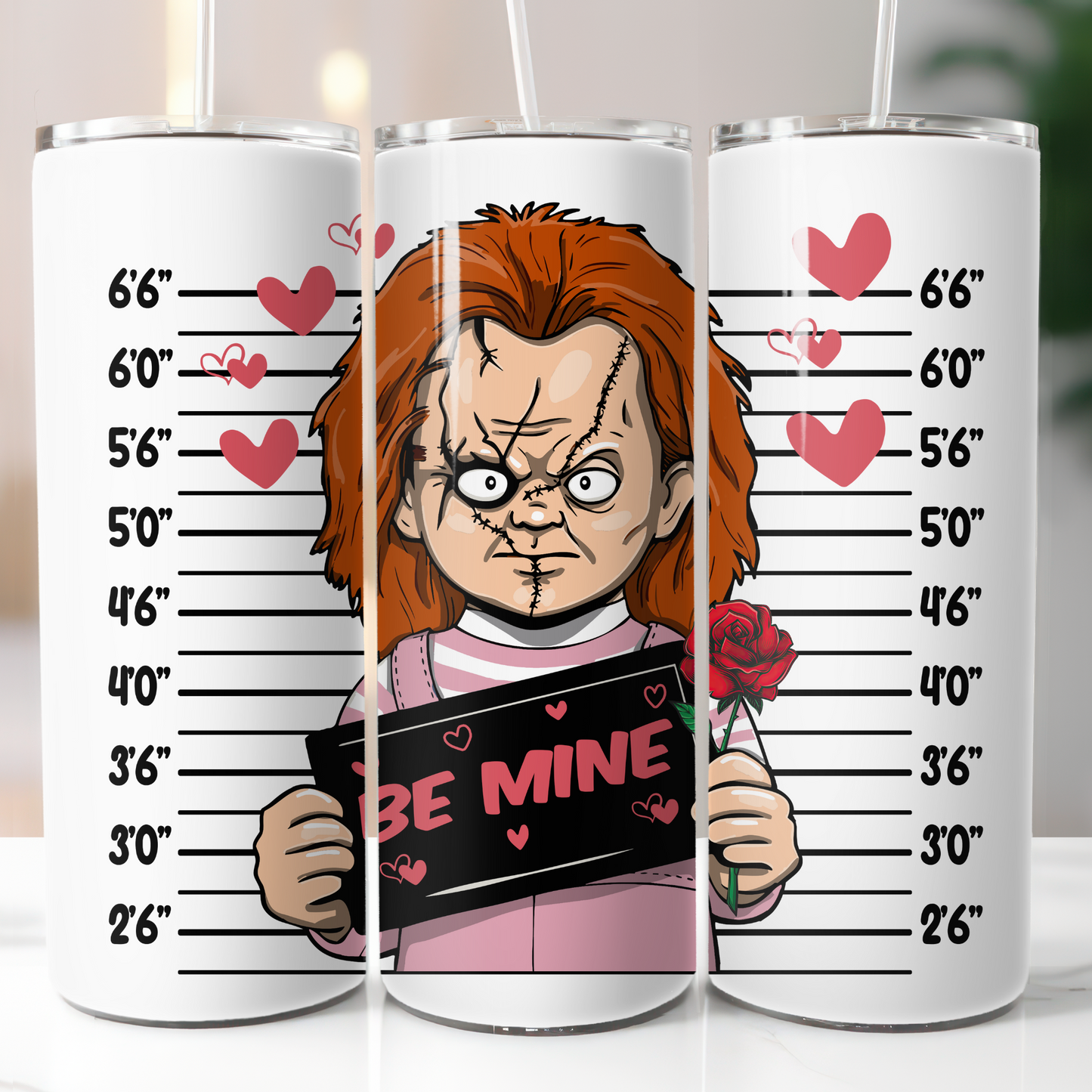 Horror Valentine's Day, Sublimation, Ready to Print, Ready To Press, Print Out Transfer, 20 oz, Skinny Tumbler Transfer, NOT A DIGITAL