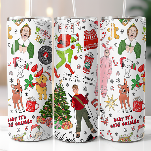 Christmas Movies, Sublimation, Ready to Print, Ready To Press, Print Out Transfer, 20 oz, Skinny Tumbler Transfer, NOT A DIGITAL