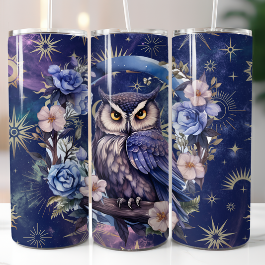 Celestial Owl, Sublimation, Ready to Print, Ready To Press, Print Out Transfer, 20 oz, Skinny Tumbler Transfer, NOT A DIGITAL