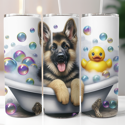 German Shepherd Bubble Bath