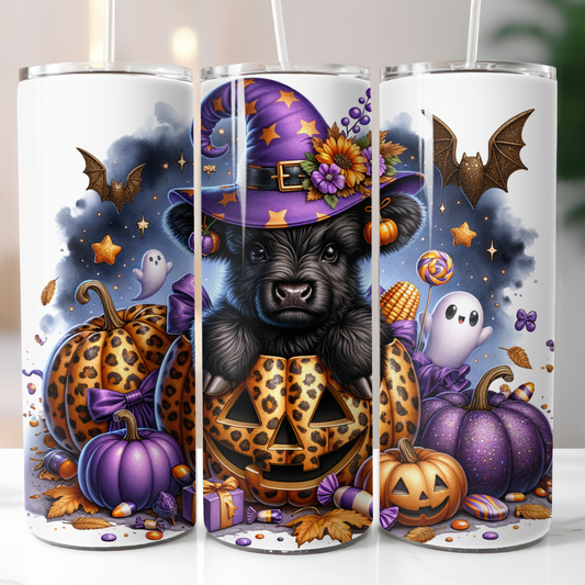 Halloween Highland Black Cow, Sublimation Prints