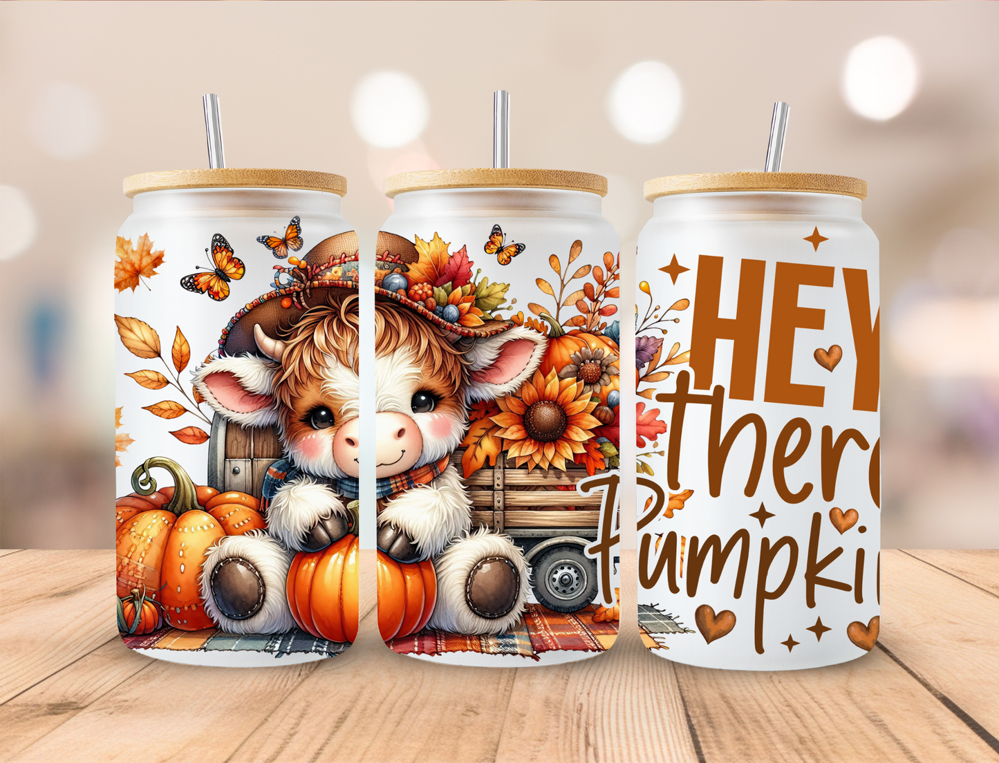 Hey There Pumpkin Libbey Glass Transfer