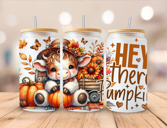 Hey There Pumpkin Libbey Glass Transfer