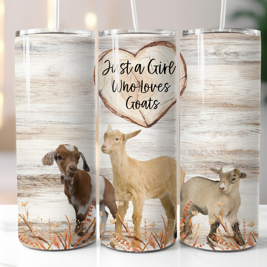 Girl Loves Goats, Sublimation, Ready To Press, Print Out Transfer, 20 oz, Skinny Tumbler Transfer, NOT A DIGITAL