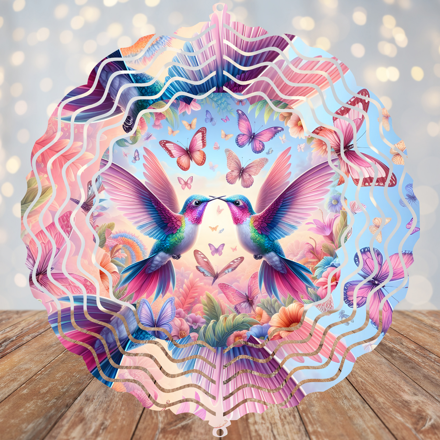 Rainbow Hummingbirds Wind Spinner Sublimation Transfer
